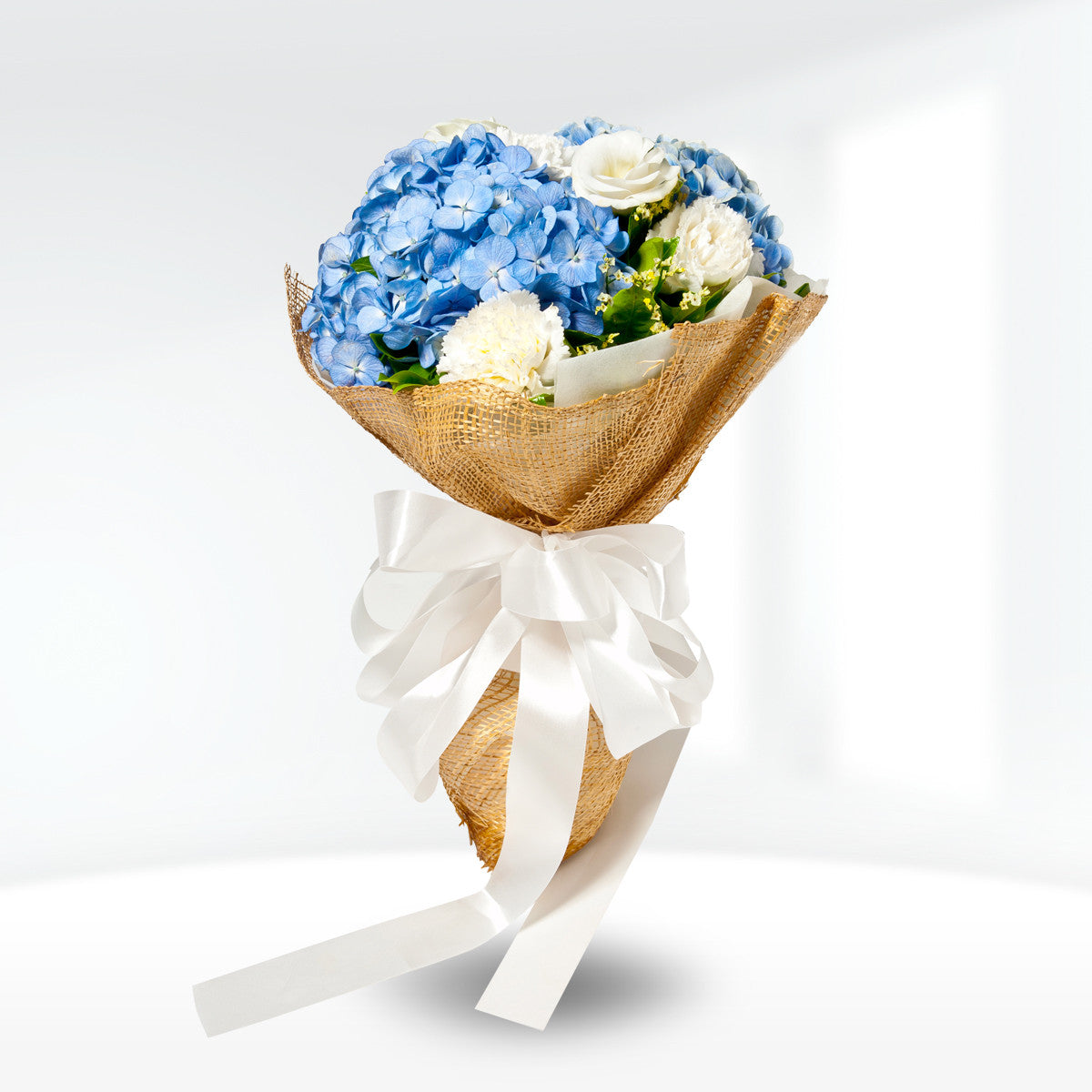 Round Shape Garden Bouquet With Hydrangea And Carnation - April Flora