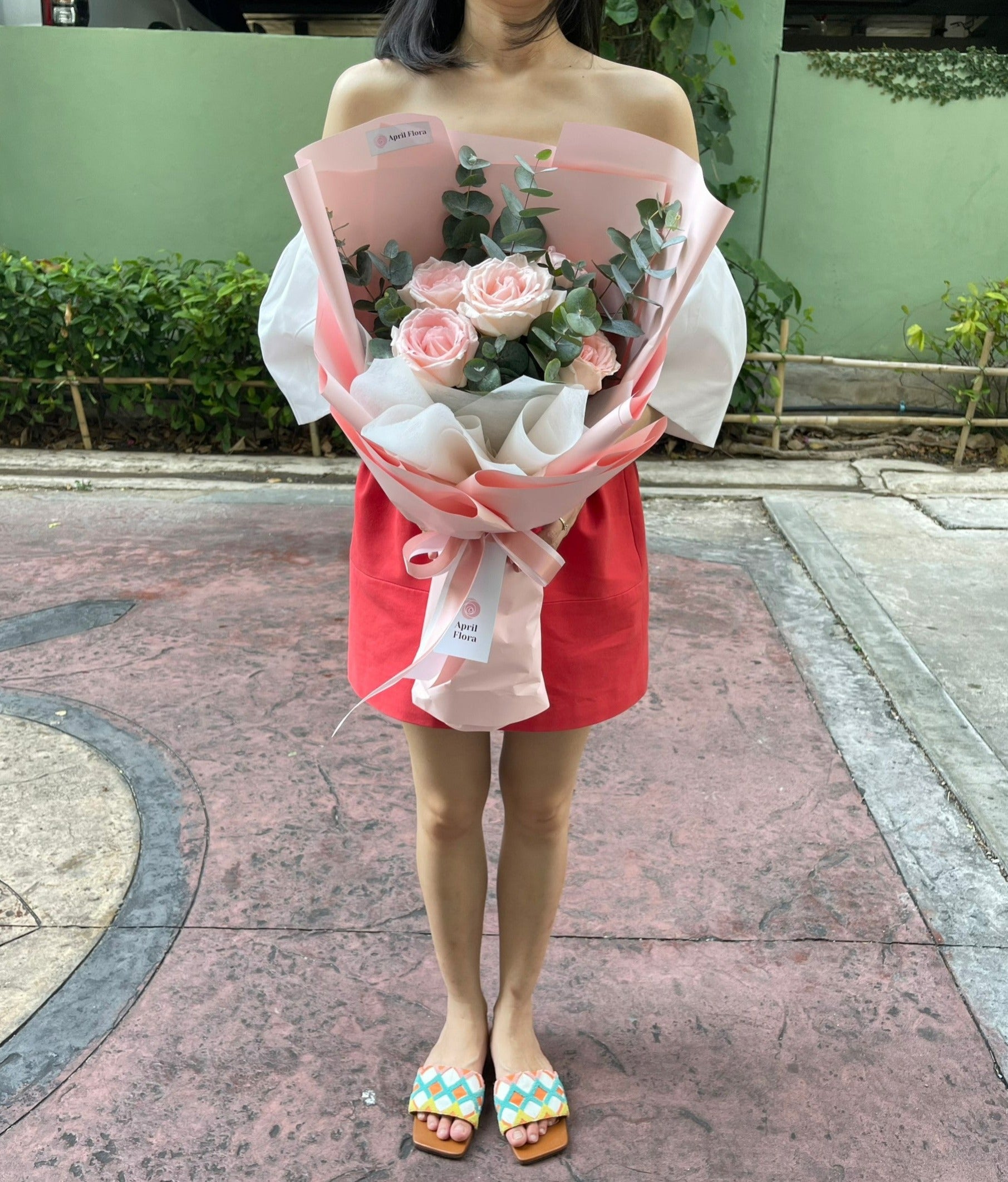 "My Angel" bouquet of 5 pink roses